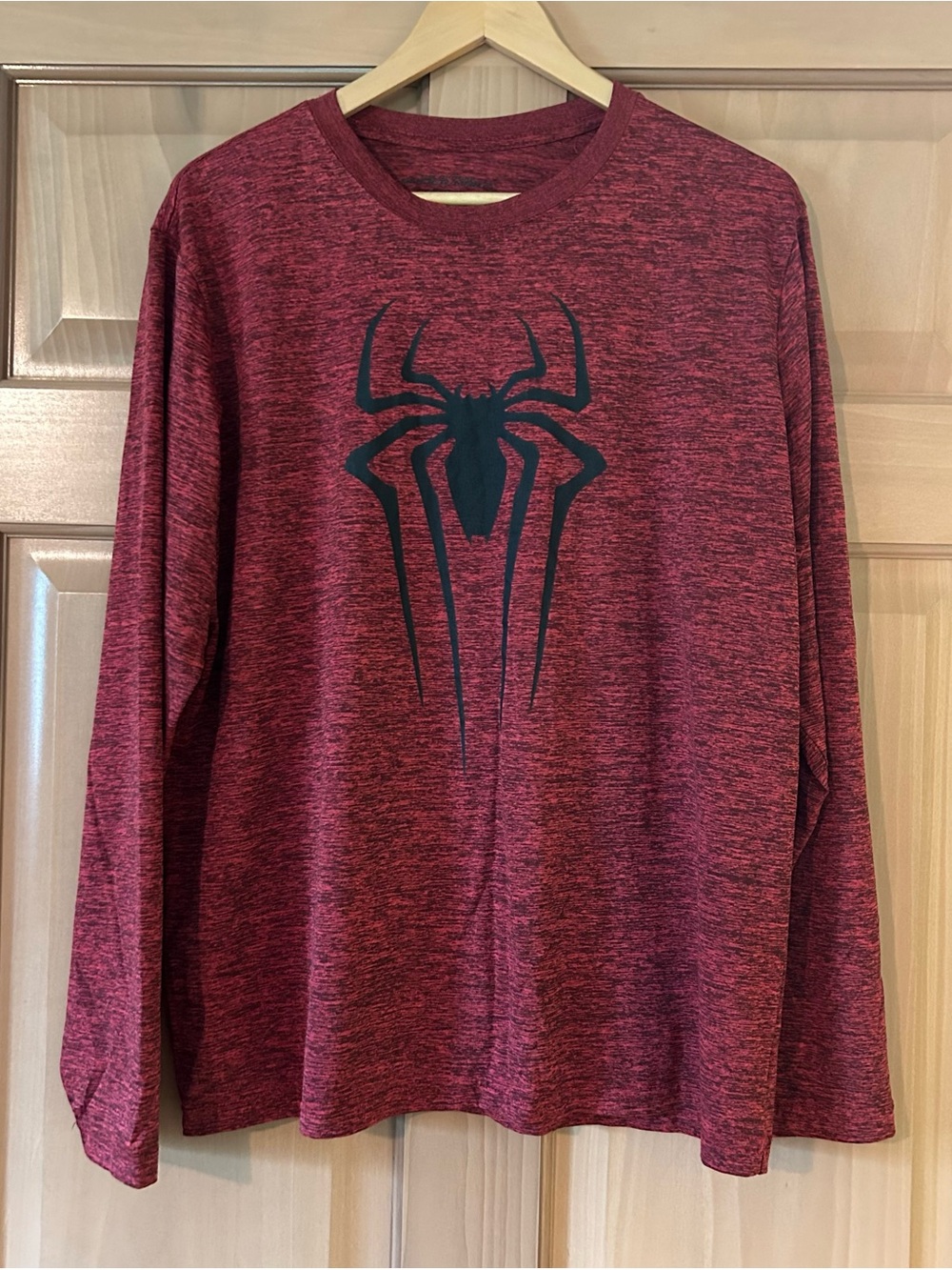 Marvel The Amazing Spider-Man 2 Red Heather Long Sleeve Shirt Mens L Mad Engine